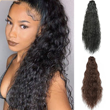 Load image into Gallery viewer, Clasp Style Ponytail Small Roll Corn Perm Long Curly Wig High Temperature Silk Invisible Natural Hair Extension

