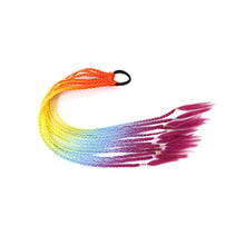 Load image into Gallery viewer, Colored Long Braid Wig Gradient Ponytail Elastic Hair Rope High Temperature Silk Triple Braid Wig Hair Accessories

