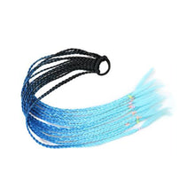 Load image into Gallery viewer, Colored Long Braid Wig Gradient Ponytail Elastic Hair Rope High Temperature Silk Triple Braid Wig Hair Accessories
