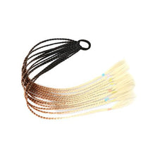 Load image into Gallery viewer, Colored Long Braid Wig Gradient Ponytail Elastic Hair Rope High Temperature Silk Triple Braid Wig Hair Accessories
