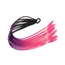 Load image into Gallery viewer, Colored Long Braid Wig Gradient Ponytail Elastic Hair Rope High Temperature Silk Triple Braid Wig Hair Accessories
