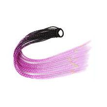 Load image into Gallery viewer, Colored Long Braid Wig Gradient Ponytail Elastic Hair Rope High Temperature Silk Triple Braid Wig Hair Accessories
