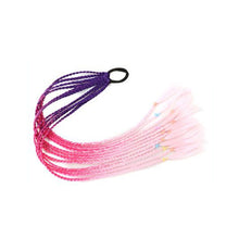 Load image into Gallery viewer, Colored Long Braid Wig Gradient Ponytail Elastic Hair Rope High Temperature Silk Triple Braid Wig Hair Accessories
