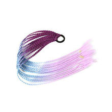 Load image into Gallery viewer, Colored Long Braid Wig Gradient Ponytail Elastic Hair Rope High Temperature Silk Triple Braid Wig Hair Accessories
