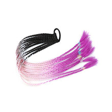 Load image into Gallery viewer, Colored Long Braid Wig Gradient Ponytail Elastic Hair Rope High Temperature Silk Triple Braid Wig Hair Accessories

