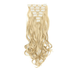 Load image into Gallery viewer, 7pcs/set Clip Wig High Temperature Silk Wig Piece Synthetic Long Curly Hair Wig Natural Fluffy Hair Extension
