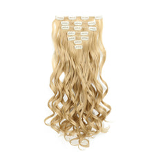 Load image into Gallery viewer, 7pcs/set Clip Wig High Temperature Silk Wig Piece Synthetic Long Curly Hair Wig Natural Fluffy Hair Extension
