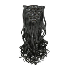 Load image into Gallery viewer, 7pcs/set Clip Wig High Temperature Silk Wig Piece Synthetic Long Curly Hair Wig Natural Fluffy Hair Extension
