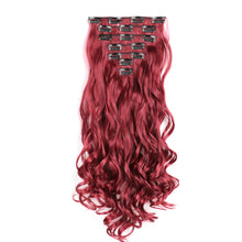 Load image into Gallery viewer, 7pcs/set Clip Wig High Temperature Silk Wig Piece Synthetic Long Curly Hair Wig Natural Fluffy Hair Extension
