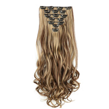 Load image into Gallery viewer, 7pcs/set Clip Wig High Temperature Silk Wig Piece Synthetic Long Curly Hair Wig Natural Fluffy Hair Extension
