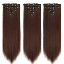 Load image into Gallery viewer, 7pcs/set Clip Wig High Temperature Silk Wig Piece Synthetic Long Straight Hair Wig Natural Traceless Hair Accessories
