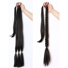 Load image into Gallery viewer, Wrap Style Hair Extension Ponytail Synthetic Wig Ponytail Elastic Hair Rope Solid Colored Ponytail Braid Hair Accessories
