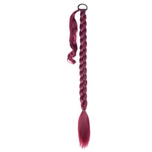 Load image into Gallery viewer, Wrap Style Hair Extension Ponytail Synthetic Wig Ponytail Elastic Hair Rope Solid Colored Ponytail Braid Hair Accessories
