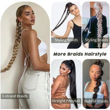 Load image into Gallery viewer, Wrap Style Hair Extension Ponytail Synthetic Wig Ponytail Elastic Hair Rope Solid Colored Ponytail Braid Hair Accessories
