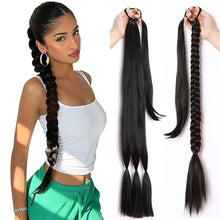 Load image into Gallery viewer, Wrap Style Hair Extension Ponytail Synthetic Wig Ponytail Elastic Hair Rope Solid Colored Ponytail Braid Hair Accessories
