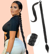 Load image into Gallery viewer, Wrap Style Hair Extension Ponytail Synthetic Wig Ponytail Elastic Hair Rope Solid Colored Ponytail Braid Hair Accessories
