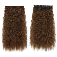 Load image into Gallery viewer, One Piece 5-clip Synthetic Wave Wig 22 Inches Fluffy Natural Wool Curly Long Curly Wig Piece Hair Extension
