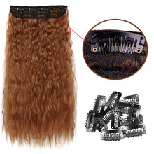 Load image into Gallery viewer, One Piece 5-clip Synthetic Wave Wig 22 Inches Fluffy Natural Wool Curly Long Curly Wig Piece Hair Extension
