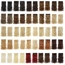 Load image into Gallery viewer, One Piece 5-clip Synthetic Wig 22 Inches Natural Water Ripple Long Curly Wig Piece Increase Hair Volume Colored Hair Extension
