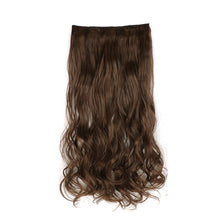 Load image into Gallery viewer, One Piece 5-clip Synthetic Wig 22 Inches Natural Water Ripple Long Curly Wig Piece Increase Hair Volume Colored Hair Extension
