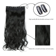 Load image into Gallery viewer, One Piece 5-clip Synthetic Wig 22 Inches Natural Water Ripple Long Curly Wig Piece Increase Hair Volume Colored Hair Extension
