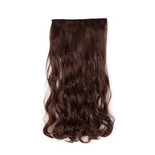 Load image into Gallery viewer, One Piece 5-clip Synthetic Wig 22 Inches Natural Water Ripple Long Curly Wig Piece Increase Hair Volume Colored Hair Extension

