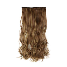 Load image into Gallery viewer, One Piece 5-clip Synthetic Wig 22 Inches Natural Water Ripple Long Curly Wig Piece Increase Hair Volume Colored Hair Extension
