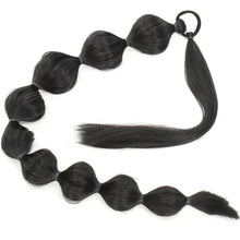Load image into Gallery viewer, Wrap Style Hair Extension Ponytail Synthetic Wig Ponytail Elastic Hairband Solid Colored Lantern Bubble Braid Hair Accessories
