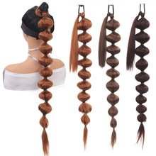 Load image into Gallery viewer, Wrap Style Hair Extension Ponytail Synthetic Wig Ponytail Elastic Hairband Solid Colored Lantern Bubble Braid Hair Accessories
