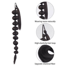 Load image into Gallery viewer, Wrap Style Hair Extension Ponytail Synthetic Wig Ponytail Elastic Hairband Solid Colored Lantern Bubble Braid Hair Accessories
