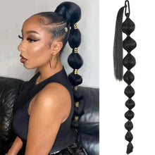 Load image into Gallery viewer, Wrap Style Hair Extension Ponytail Synthetic Wig Ponytail Elastic Hairband Solid Colored Lantern Bubble Braid Hair Accessories
