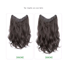 Load image into Gallery viewer, One Piece 4-clip Long Curly Wavy Wig V-shaped Hair Extensions Fluffy Invisible Synthetic Wig Hair Piece for Women
