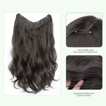Load image into Gallery viewer, One Piece 4-clip Long Curly Wavy Wig V-shaped Hair Extensions Fluffy Invisible Synthetic Wig Hair Piece for Women
