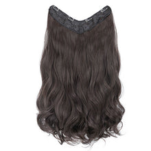 Load image into Gallery viewer, One Piece 4-clip Long Curly Wavy Wig V-shaped Hair Extensions Fluffy Invisible Synthetic Wig Hair Piece for Women
