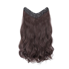 Load image into Gallery viewer, One Piece 4-clip Long Curly Wavy Wig V-shaped Hair Extensions Fluffy Invisible Synthetic Wig Hair Piece for Women
