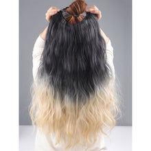 Load image into Gallery viewer, One Piece V-shaped Gradient Water Ripple Wig Hair Extensions Natural Fluffy Increase Hair Volume Synthetic Wig Hair Piece
