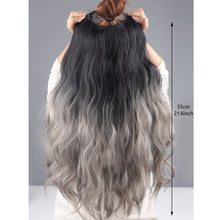 Load image into Gallery viewer, One Piece V-shaped Gradient Water Ripple Wig Hair Extensions Natural Fluffy Increase Hair Volume Synthetic Wig Hair Piece

