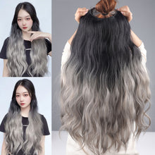 Load image into Gallery viewer, One Piece V-shaped Gradient Water Ripple Wig Hair Extensions Natural Fluffy Increase Hair Volume Synthetic Wig Hair Piece
