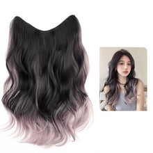Load image into Gallery viewer, One Piece U-shaped Gradient Big Wave Wig Long Curly Hair Extensions Fluffy Increase Hair Volume Synthetic Wig Hair Piece
