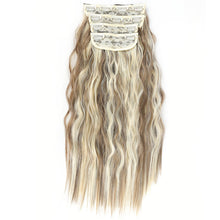 Load image into Gallery viewer, 4pcs/set Clip Wig Water Ripple Wig Hair Extensions Fluffy Increase Hair Volume Synthetic Long Curly Hair Wig Hair Accessories
