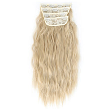 Load image into Gallery viewer, 4pcs/set Clip Wig Water Ripple Wig Hair Extensions Fluffy Increase Hair Volume Synthetic Long Curly Hair Wig Hair Accessories
