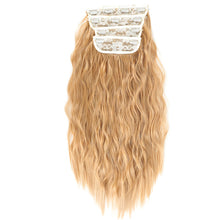 Load image into Gallery viewer, 4pcs/set Clip Wig Water Ripple Wig Hair Extensions Fluffy Increase Hair Volume Synthetic Long Curly Hair Wig Hair Accessories
