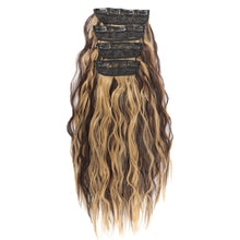 Load image into Gallery viewer, 4pcs/set Clip Wig Water Ripple Wig Hair Extensions Fluffy Increase Hair Volume Synthetic Long Curly Hair Wig Hair Accessories
