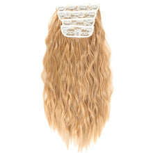 Load image into Gallery viewer, 4pcs/set Clip Wig Water Ripple Wig Hair Extensions Fluffy Increase Hair Volume Synthetic Long Curly Hair Wig Hair Accessories
