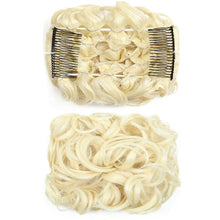 Load image into Gallery viewer, Insert Comb Curly Wig Hair Extensions Bun Fluffy Natural Updo Chignon Synthetic Elastic Messy Bun Hair Piece
