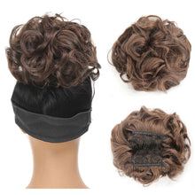 Load image into Gallery viewer, Insert Comb Curly Wig Hair Extensions Bun Fluffy Natural Updo Chignon Synthetic Elastic Messy Bun Hair Piece

