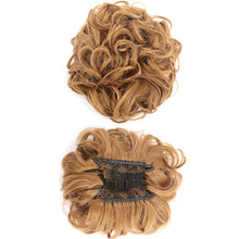 Load image into Gallery viewer, Insert Comb Curly Wig Hair Extensions Bun Fluffy Natural Updo Chignon Synthetic Elastic Messy Bun Hair Piece
