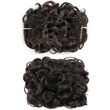 Load image into Gallery viewer, Insert Comb Curly Wig Hair Extensions Bun Fluffy Natural Updo Chignon Synthetic Elastic Messy Bun Hair Piece
