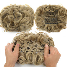 Load image into Gallery viewer, Insert Comb Curly Wig Hair Extensions Bun Fluffy Natural Updo Chignon Synthetic Elastic Messy Bun Hair Piece
