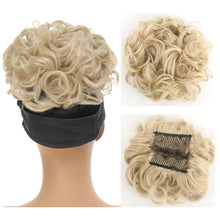 Load image into Gallery viewer, Insert Comb Curly Wig Hair Extensions Bun Fluffy Natural Updo Chignon Synthetic Elastic Messy Bun Hair Piece
